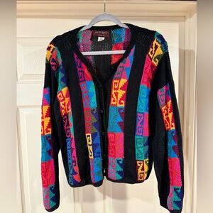 Bright Patterned Cotton Cardigan